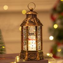 Christmas decoration glowing night light snow wind lamp crystal ball creative Christmas gift ornaments brown