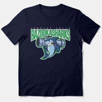 American Dad Bazooka Sharks Logo T-Shirt XL gray