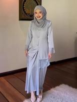 1116 New Malay lace edge long-sleeved spring and autumn outerwear cardigan two-piece summer loungewear fashion temperament XS gray