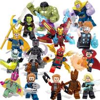 Superherojų statybiniai kaladėlių mini figūrėlių rinkinys