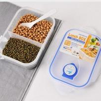 Microwaveable Food-Grade Plastic Lunch Box with Compartments Blue three-compartment fresh-keeping box: 1500ml gray