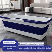 Sulenkiamas stačiakampis šluotos kibiras su ratukais - didelės talpos plastikinis baseinas Gray folding bucket with wheels and handle