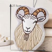 Goat Shaped Hand Towel 3D Embroidered Hanging Hand Towel Kitchen Hand Towel Colorful Bathroom Cleaning Cloth For Storage Kitchen A2