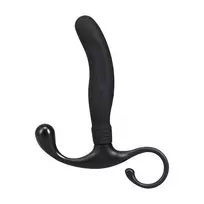 OptiMALE Smooth Silicone Prostate Massager Black 11.4cm Ergonomic Design