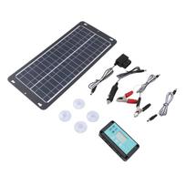 30W saulės skydelio rinkinys, dvigubas USB Type-C, DC saulės įkrovimo skydelis su MPPT, vandeniui atsparus 12V 24V valdiklis black