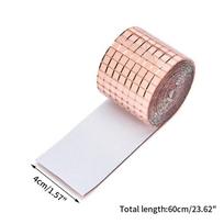 Veidrodinių mozaikinių plytelių lipdukai „pasidaryk pats“ lipnūs mini kvadratiniai akriliniai sienų lipdukai 4*100cm rožinio aukso spalvos