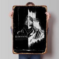 Elden Ring Tarnished Knight Metal Wall Art Gothic Medieval Fantasy Decorative Iron Painting for Game Room Home Decoration 30x40cm(11.8x15.7inch) black