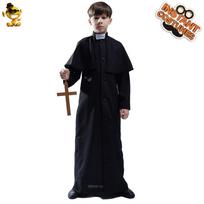 Halloween Children's Men's Monk Father Costume Father Priest Cosplay Party Costume Distribution S (4-6 years old, 104-116cm)