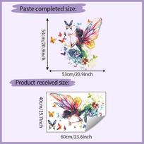 Self-adhesive Wall Stickers Dreamy Butterfly Fairy for Kids Room Bedroom Living Room Home Decor 40x60CM įvairiaspalvis