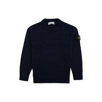 Stone Island Logo Wool Blend Sweater Kids sweaters Blue 7516506A1-V0028 10 black