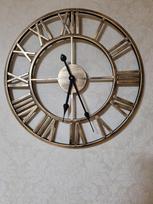60CM Didelis 3D sieninis laikrodis Romėniški skaitmenys Retro Apvalus Metalinis Geležinis Tikslus Tylus Nordic Kabantis Ornamentas Svetainės Dekoracija (BLACK,60CM) juoda