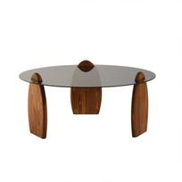 Kavos staliukas Kalune Design Surf, pilka sp./kaštonų ruda sp., 90 cm x 90 cm x 41 cm
