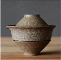 200ml Japanese Ceramic Teapot Kettle Tea Making Gaiwan Tea Cup for Puer 1 Bowl 2 Cups Tea Set Retro Crude Pottery Drinkware gray