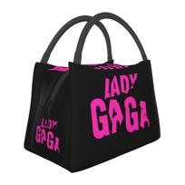 Lady Gaga Mayhem Album Logo Insulated Lunch Bag for School Bento Storage Food Boxes Container Cooler Thermal Lunch Box Tote One Size black