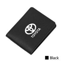 Odinis automobilio logotipo ID dokumentų laikiklis Kortelių dėklas Toyota Corolla Yaris Camry Sienna Land Cruiser Rav4 Hilux Rush Prius Tacoma PM1 juoda