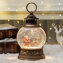 Christmas Decorations Christmas Large Flat Round Music Box Luminous Crystal Ball Christmas Small Gift Christmas Pendulum black