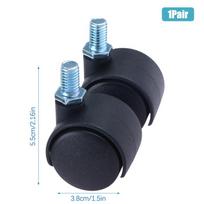 1 pora 1,5 colio kėdės ratukas Baldų ratukas 40mm M8 varžtas Plokštelė Besisukantis ratukas Pakeičiamoji dalis Vežimėlio Silent Brake Apsaugoti