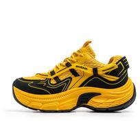 Professional Running Shoes Unisex Thick Bottom Sport Shoes Men Women Luxury Brand Walking Jogging Shoe Couples Yellow Sneakers 39 geltona