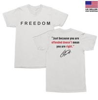 Įžeistas laisvės nereiškia, kad esate teisus Charlie Kirk Unisex marškinėliai XXXL white