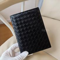 Genuine Leather Handwoven Passport Holder Card Case ID Wallet Travel Organizer Men Women Black - Gift Box black
