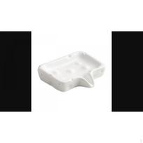 Ceramic Soap Dish, Automatic Draining Holder, Bathroom Sink Tray, Decorative Yellow Triangle White Square white