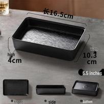 Rectangular Black Melamine Plate for BBQ, Hot Pot, and Side Dishes black