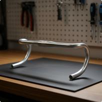 Gravel Drop Handlebar Polished Finish Anodized Aluminum Wide Splay Flared Bar Silver sidabras
