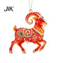 Acrylic Pendant Decorations 2D Goat Christmas Tree Pendant, Keychain Bag Charm, Cute Sheep Rearview Flame Red Hanging Ornaments Mirror Ornament