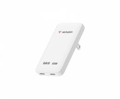 Verbatim Slim 65W GaN charger, 2x USB-C, US/UK/EU, white