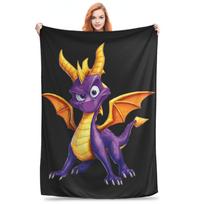 Flanelinis pledas Ledo Spyro Šilti pliušiniai pledai Minkšta patalynė lovai Svetainei Namams Iškylai Sofai 30x40in blue