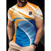 Fashion New Men's Quick Dry Tennis T-shirt 3D printed t shirt for man short sleeved breathable Tee sports casual men's clothing M brown
