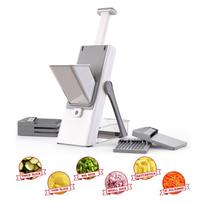 5 in 1 Vegetable Chopper Food Potato Cutter, Strips Julienne Dicer Adjustable Thickness 0.1-8 Mm Kitchen Chopping Kitchen Tools pilka