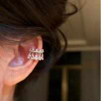 Elegant French Water Drop Zirconia Ear Cuff for Non-Pierced Ears - Unique Design, Light Luxury, Versatile, Exquisite Earring for Women brown