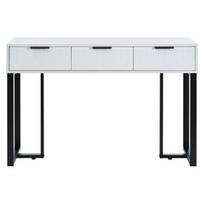 Makeup Vanity Desk Modern Console Table with Drawers Golden Frame Adjustable Foot Storage Pads And Elegant Handles (White+Black) Bedroom juoda balta spalva
