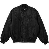 New Era MLB Solid Color Baseball Collar Hidden Button Drop Shoulder Long Sleeve Jacket Unisex Jacket Black 14397945 S black