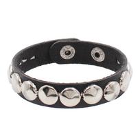 Vintage Leather Bracelet Three Row Cuspidal Spikes Rivet Stud Wide Cuff PU Leather Punk Gothic Rock Unisex Bracelet Men Jewelry black