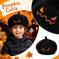 Kids Pumpkin Halloween Knitted Hat, Cute Warm Winter for Boys and Girls One Size šafranas