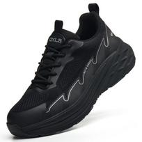 Lightweight Work Safety Shoes Men Women Anti-smash Anti-puncture Shoes Breathable Work Sneakers Security Protection Safety Boots 40 juoda