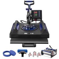 VEVOR 8 in 1 Heat Press Machine 38x38 cm 850.5 g Tumbler Press T-Shirts Black+Blue