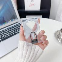Skaidrus magnetinis kortelių laikiklis piniginė dėklas, skirtas Magsafe iPhone 16 15 14 13 Pro Max su sulankstomu telefono laikikliu, Macsafe kortelių lizdais, kišenėle black
