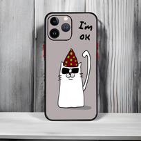 Funny Humorous Slogan I'm OK Phone Case Black Matte Thin Phone Case For iPhone17 16 15 14 13 ProMax iphone17air blue