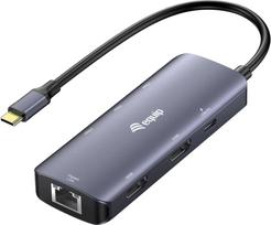 Equip USB-C 7-in-1 MST Multifunctional Adapter, Dual HDMI 4K/30Hz, Gigabit Ethernet, 100W USB-C PD, USB-C (5Gbps) x 1, USB-A (5Gbps) x 2
