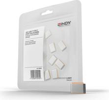 Lindy USB Type C Port Blockers (Without Key) - Pack of 10, Orange