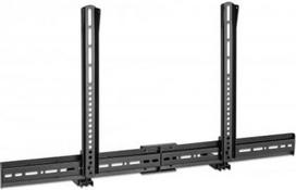 Manhattan Soundbar Mount Universal, Wall Mount or VESA Mount, Compatible with Soundbars up to 15kg, Depth-Adjustable, Mounts Above or Below TV, Black