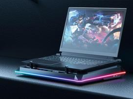 No Name Conceptronic THYIA03B Turbofan Gaming Laptop Cooling Pad with USB Hub, RGB, Sealed Foam, Mobile Holder