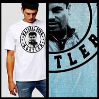 Gangster t-shirt mobster criminal kingpin mob mafioso Born Hustler El Chapo new L gray