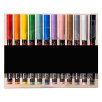 Liquid Acrylic Marker 12/24/36/48 Color Acrylic Paint Pen Brush Tip for Painting on Paper Wood Glass Fabric Metal Stone gray