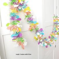 2-Meter Encrypted Star Tinsel Christmas and New Year Ribbon Decorations beige