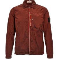 Stone Island SS25 Nailono Metalas Vienspalvis Logotipo Lopas Užtrauktukas Ilgomis Rankovėmis Striukė Vyriška Striukė Raudonai Ruda K1S151200005S0019-V007A L brown