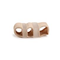 Fiber Toe Separator: Bunion Relief, Overlapping Toe Corrector, Double/Triple Hole Orthotic Sleeve One Size beige